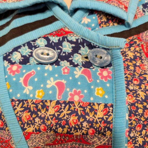 Vintage Handmade? Womens Sz S/M Floral Paisley Patchwork Quilted Cottage Jacket - Picture 7 of 9